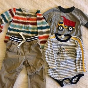 Lot of toddler boy clothes long sleeve tops, pants